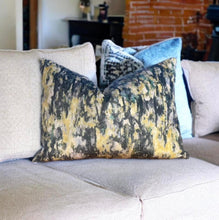 Load image into Gallery viewer, Impressionist Black Floral Velvet Cushion