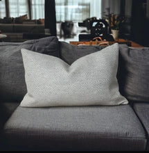 Load image into Gallery viewer, Light Grey Geometric Woven Cushion