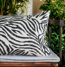 Load image into Gallery viewer, Zebra Print Linen Mix Cushion