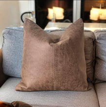Load image into Gallery viewer, Tan Faux Leather Cushion