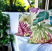 Load image into Gallery viewer, Monstera Velvet Backed Cushion