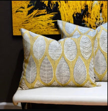Load image into Gallery viewer, Quince Block Leaf Sustainable Cotton Cushion