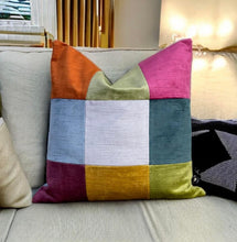 Load image into Gallery viewer, Pastels Velvet Patchwork Cushion