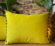Load image into Gallery viewer, Sunshine Yellow Pom Pom Velvet Cushion