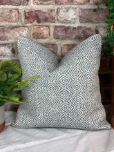 Load image into Gallery viewer, Geometric Woven Cornflower Blue Cushion