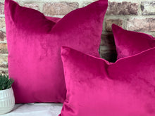Load image into Gallery viewer, Cerise Velvet Cushion