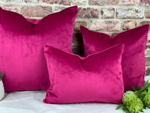 Load image into Gallery viewer, Cerise Velvet Cushion