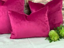 Load image into Gallery viewer, Cerise Velvet Cushion
