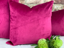 Load image into Gallery viewer, Cerise Velvet Cushion