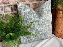 Load image into Gallery viewer, Geometric Woven Cornflower Blue Cushion