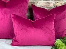 Load image into Gallery viewer, Cerise Velvet Cushion