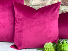 Load image into Gallery viewer, Cerise Velvet Cushion