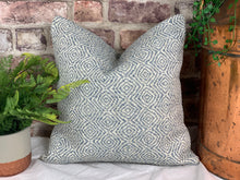 Load image into Gallery viewer, Geometric Woven Cornflower Blue Cushion