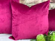 Load image into Gallery viewer, Cerise Velvet Cushion