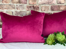 Load image into Gallery viewer, Cerise Velvet Cushion
