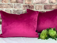 Load image into Gallery viewer, Cerise Velvet Cushion