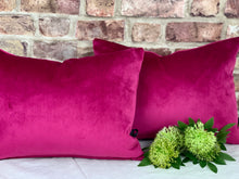 Load image into Gallery viewer, Cerise Velvet Cushion