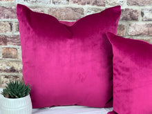 Load image into Gallery viewer, Cerise Velvet Cushion