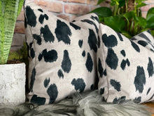 Load image into Gallery viewer, Appaloosa Pony Velvet Cushion Black