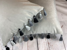Load image into Gallery viewer, Silver Tassel Cushion