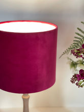 Load image into Gallery viewer, Cerise Pink Velvet Lampshade
