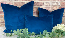 Load image into Gallery viewer, Marine Blue Velvet Cushion