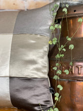 Load image into Gallery viewer, Faux Silk Patchwork Cushion