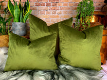 Load image into Gallery viewer, Olive Velvet Cushion