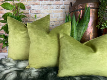 Load image into Gallery viewer, Apple Green Velvet Cushion
