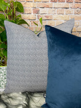 Load image into Gallery viewer, Navy Geometric Cushion