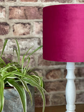 Load image into Gallery viewer, Cerise Pink Velvet Lampshade