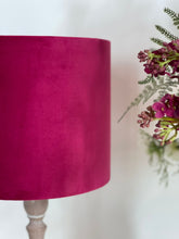 Load image into Gallery viewer, Cerise Pink Velvet Lampshade