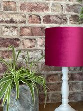 Load image into Gallery viewer, Cerise Pink Velvet Lampshade