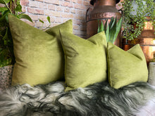 Load image into Gallery viewer, Apple Green Velvet Cushion