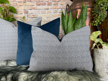 Load image into Gallery viewer, Navy Geometric Cushion