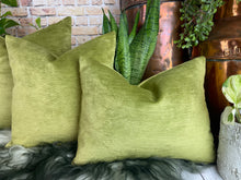 Load image into Gallery viewer, Apple Green Velvet Cushion