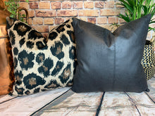 Load image into Gallery viewer, Black Faux Leather Cushion