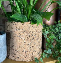 Load image into Gallery viewer, Large Round Black Speckled Cork Pot