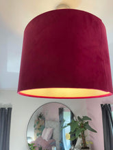 Load image into Gallery viewer, Cerise Pink Velvet Lampshade