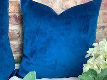 Load image into Gallery viewer, Marine Blue Velvet Cushion