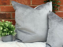Load image into Gallery viewer, Slate Grey Velvet Cushion