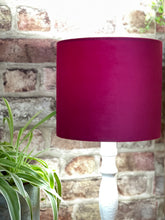 Load image into Gallery viewer, Cerise Pink Velvet Lampshade