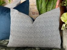 Load image into Gallery viewer, Navy Geometric Cushion