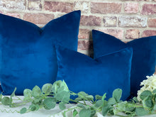 Load image into Gallery viewer, Marine Blue Velvet Cushion