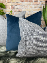 Load image into Gallery viewer, Navy Geometric Cushion
