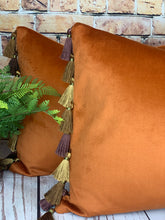Load image into Gallery viewer, Copper Tassel Cushion