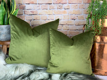 Load image into Gallery viewer, Olive Velvet Cushion