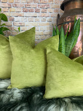 Load image into Gallery viewer, Apple Green Velvet Cushion