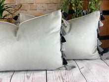 Load image into Gallery viewer, Silver Tassel Cushion