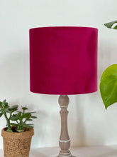Load image into Gallery viewer, Cerise Pink Velvet Lampshade